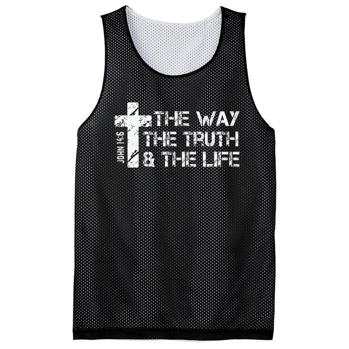 The Way Truth Life John 14 6 Bible Verse Christian Faith Mesh Reversible Basketball Jersey Tank