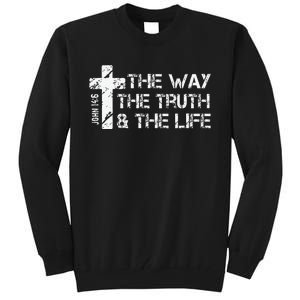 The Way Truth Life John 14 6 Bible Verse Christian Faith Tall Sweatshirt