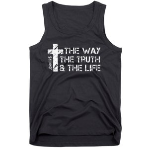 The Way Truth Life John 14 6 Bible Verse Christian Faith Tank Top