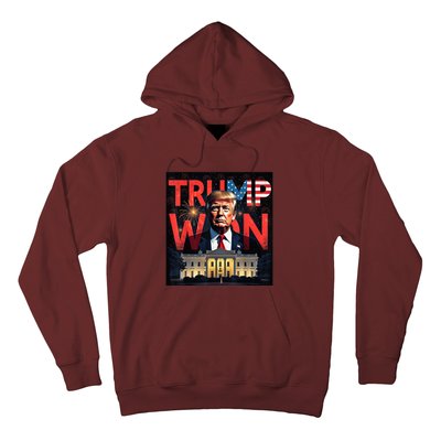 Trump Won Trump Wins 2024 Presidential Election 2024 Us Presidency Hoodie