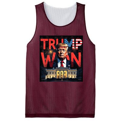 Trump Won Trump Wins 2024 Presidential Election 2024 Us Presidency Mesh Reversible Basketball Jersey Tank