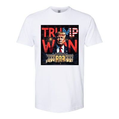 Trump Won Trump Wins 2024 Presidential Election 2024 Us Presidency Softstyle® CVC T-Shirt