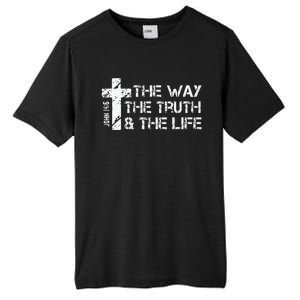 The Way Truth Life John 14 6 Bible Verse Christian Faith Tall Fusion ChromaSoft Performance T-Shirt