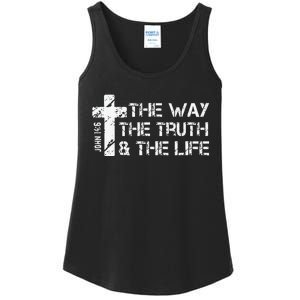 The Way Truth Life John 14 6 Bible Verse Christian Faith Ladies Essential Tank