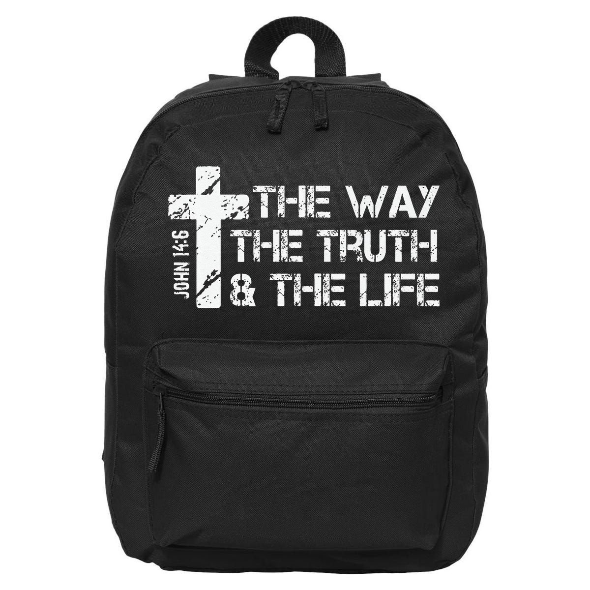 The Way Truth Life John 14 6 Bible Verse Christian Faith 16 in Basic Backpack