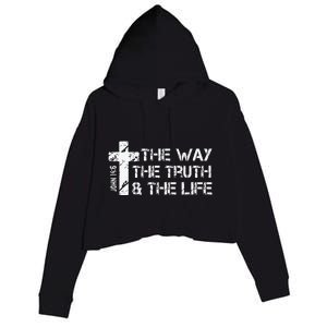 The Way Truth Life John 14 6 Bible Verse Christian Faith Crop Fleece Hoodie