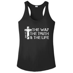 The Way Truth Life John 14 6 Bible Verse Christian Faith Ladies PosiCharge Competitor Racerback Tank