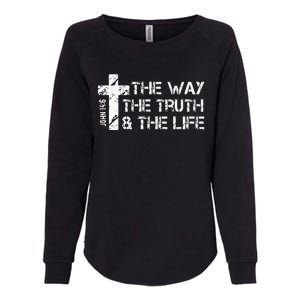 The Way Truth Life John 14 6 Bible Verse Christian Faith Womens California Wash Sweatshirt