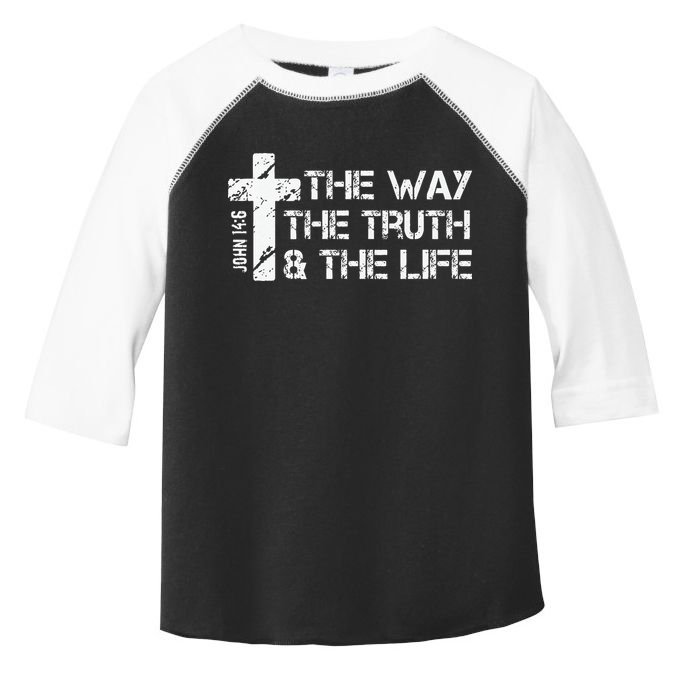 The Way Truth Life John 14 6 Bible Verse Christian Faith Toddler Fine Jersey T-Shirt
