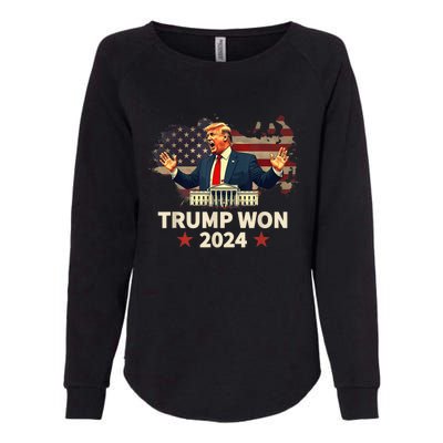 Trump Won Trump Wins 2024 Presidential Election 2024 Us Presidency Womens California Wash Sweatshirt