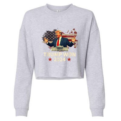 Trump Won Trump Wins 2024 Presidential Election 2024 Us Presidency Cropped Pullover Crew