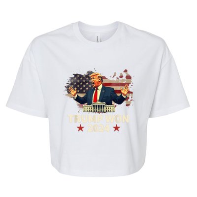 Trump Won Trump Wins 2024 Presidential Election 2024 Us Presidency Bella+Canvas Jersey Crop Tee