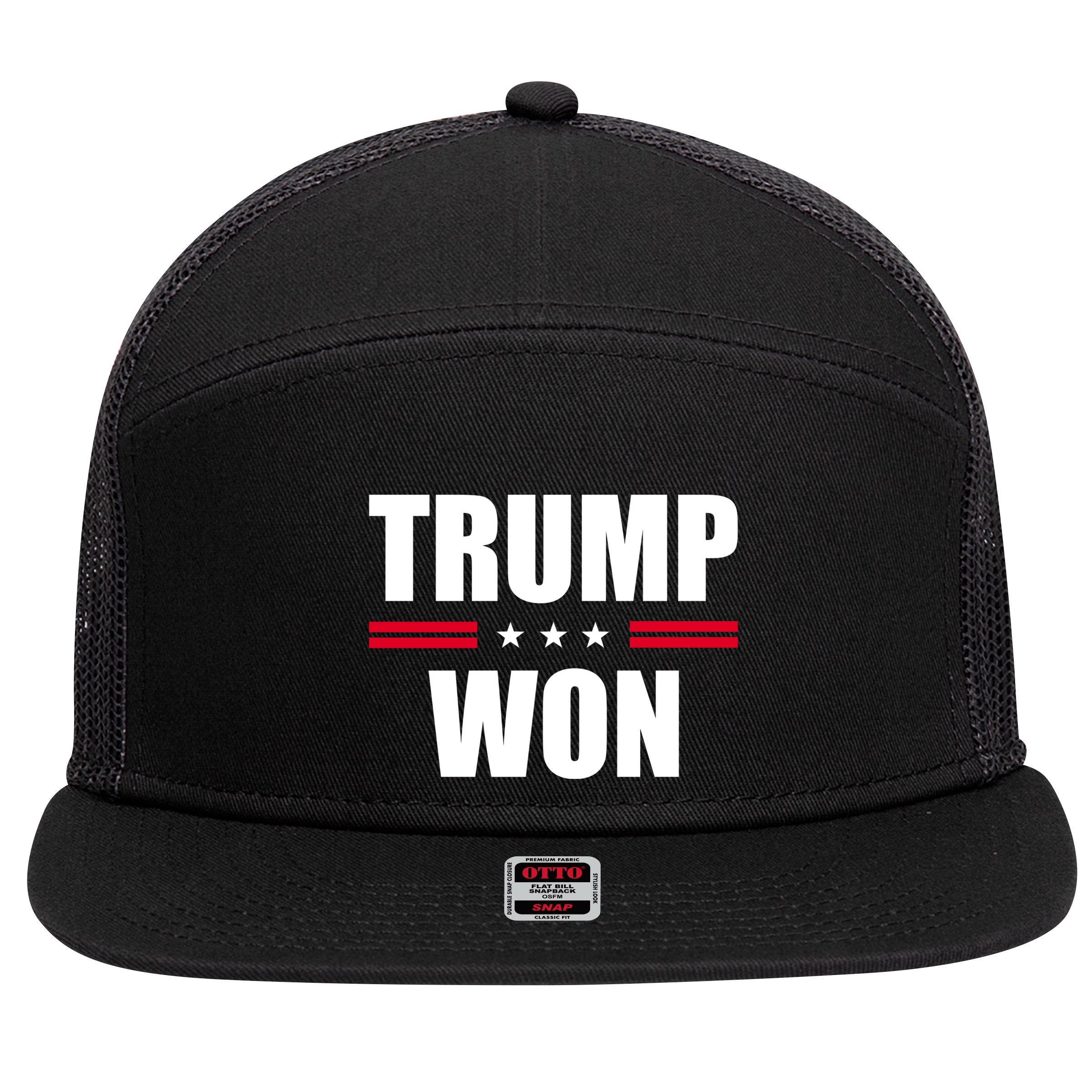 Trump Won 7 Panel Mesh Trucker Snapback Hat