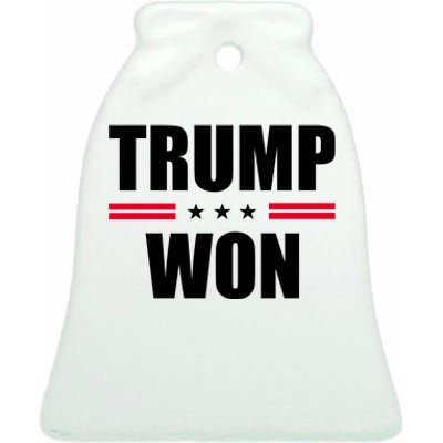 Trump Won Ceramic Bell Ornament