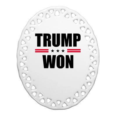 Trump Won Ceramic Oval Ornament