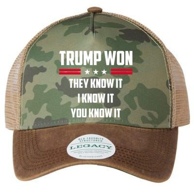 Trump Won They Know It I Know It You Know It Legacy Tie Dye Trucker Hat
