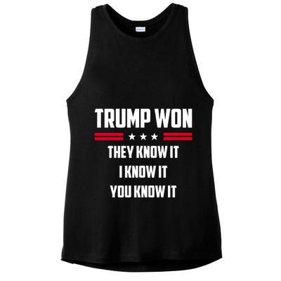 Trump Won They Know It I Know It You Know It Ladies PosiCharge Tri-Blend Wicking Tank