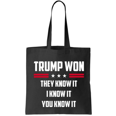 Trump Won They Know It I Know It You Know It Bag