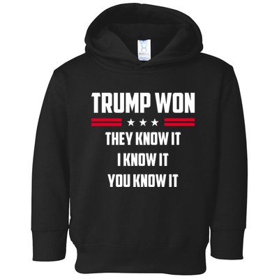 Trump Won They Know It I Know It You Know It Toddler Hoodie