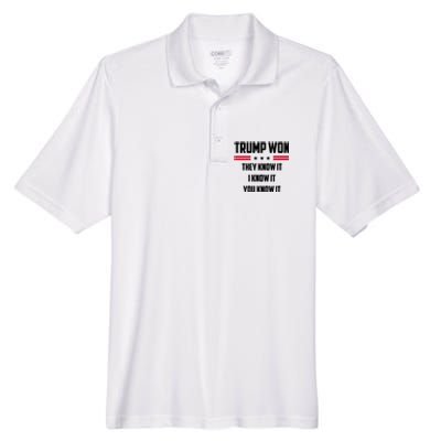 Trump Won They Know It I Know It You Know It Men's Origin Performance Pique Polo