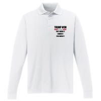 Trump Won They Know It I Know It You Know It Performance Long Sleeve Polo