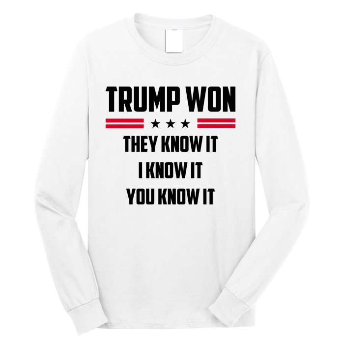 Trump Won They Know It I Know It You Know It Long Sleeve Shirt