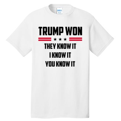 Trump Won They Know It I Know It You Know It Tall T-Shirt