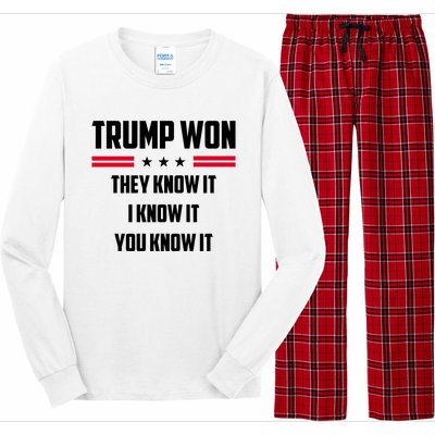 Trump Won They Know It I Know It You Know It Long Sleeve Pajama Set