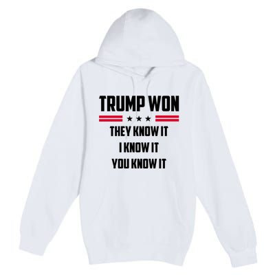 Trump Won They Know It I Know It You Know It Premium Pullover Hoodie