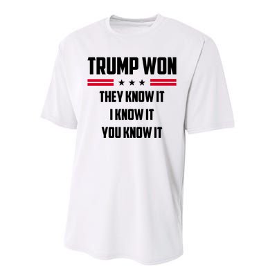 Trump Won They Know It I Know It You Know It Performance Sprint T-Shirt