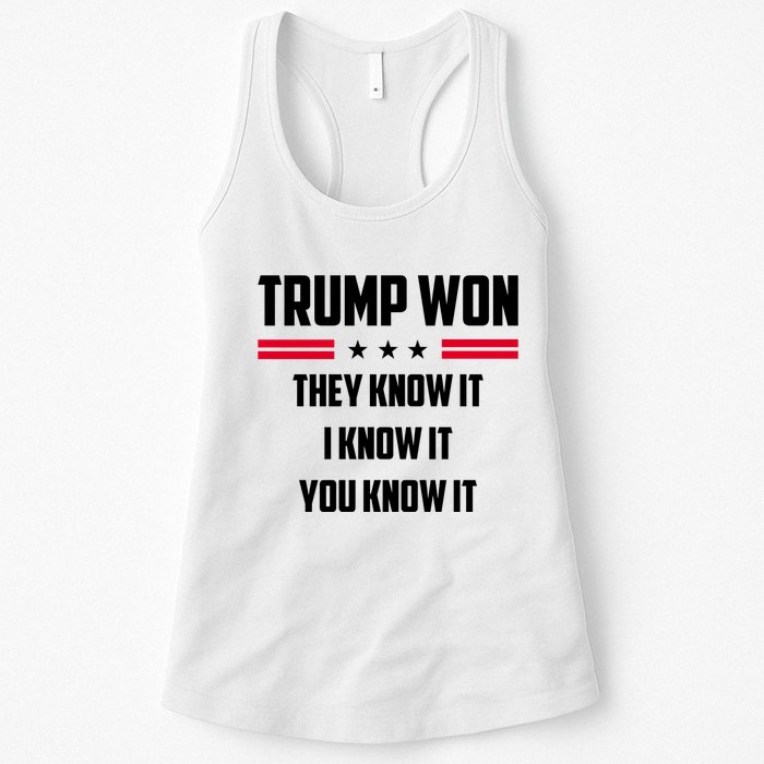 Trump Won They Know It I Know It You Know It Womens Tank Top