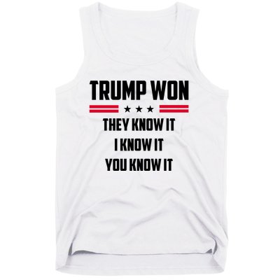 Trump Won They Know It I Know It You Know It Tank Top