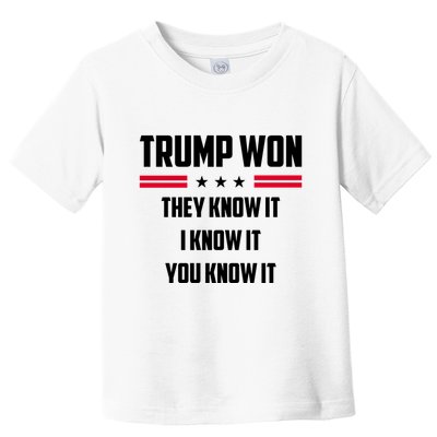Trump Won They Know It I Know It You Know It Toddler T-Shirt