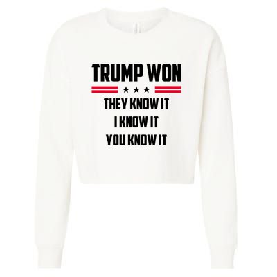 Trump Won They Know It I Know It You Know It Cropped Pullover Crew