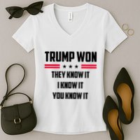Trump Won They Know It I Know It You Know It Women's V-Neck T-Shirt