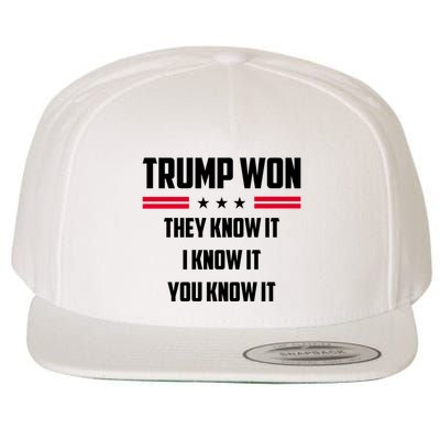 Trump Won They Know It I Know It You Know It Wool Snapback Cap