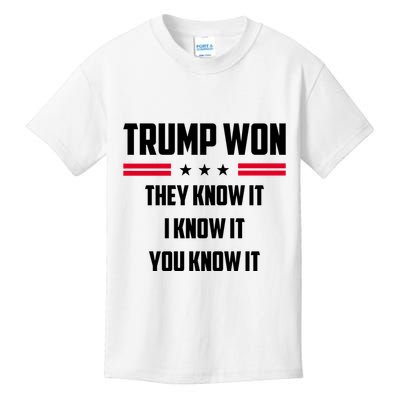 Trump Won They Know It I Know It You Know It Kids T-Shirt