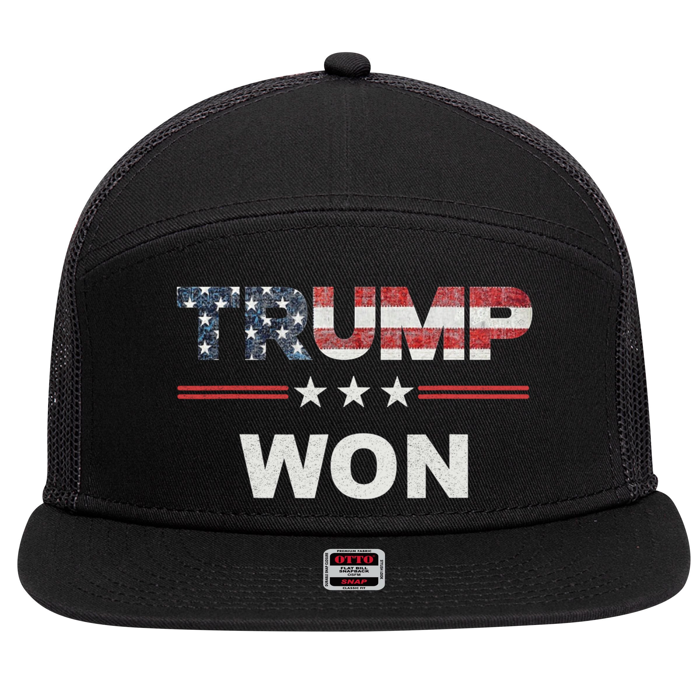 Trump Won 7 Panel Mesh Trucker Snapback Hat