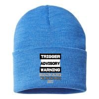 Trigger Warning Tell Me To Calm Down Opposite Affect Funny Gift Sustainable Knit Beanie