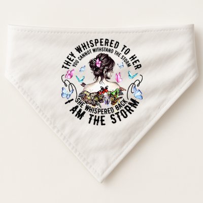 They Whispered to Her She Whispered Back I Am A Storm USA-Made Doggie Bandana
