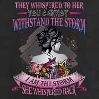 They Whispered To Her You Cannot Withstand The Storm Positive Motivational Upl Large Microfiber Waffle Golf Towel