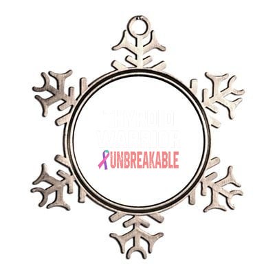 Thyroid Warrior Unbreakable Cancer Support Awareness Gift Cute Gift Metallic Star Ornament