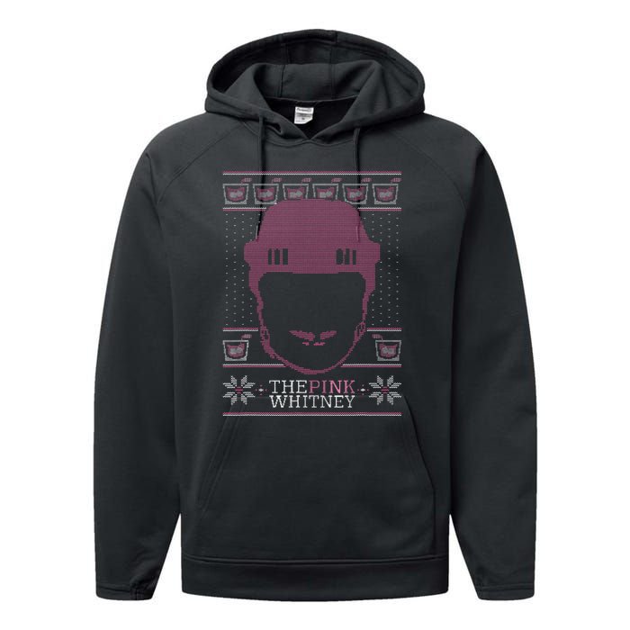 The Whitney Ugly Christmas Sweater Party Hockey Performance Fleece Hoodie