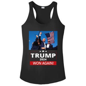 Trump Wins Us Presidency Trump Won Again Election 2024 Ladies PosiCharge Competitor Racerback Tank