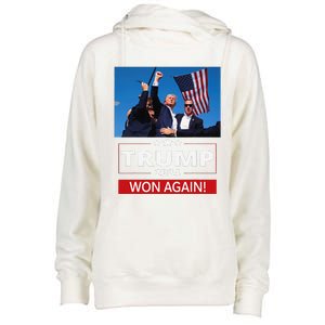 Trump Wins Us Presidency Trump Won Again Election 2024 Womens Funnel Neck Pullover Hood