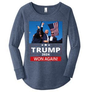 Trump Wins Us Presidency Trump Won Again Election 2024 Women's Perfect Tri Tunic Long Sleeve Shirt