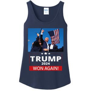 Trump Wins Us Presidency Trump Won Again Election 2024 Ladies Essential Tank