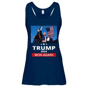 Trump Wins Us Presidency Trump Won Again Election 2024 Ladies Essential Flowy Tank