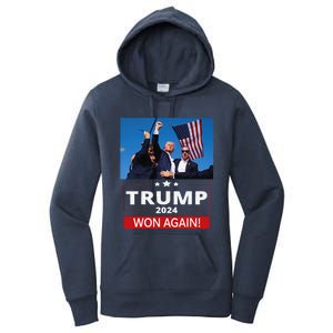 Trump Wins Us Presidency Trump Won Again Election 2024 Women's Pullover Hoodie