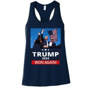 Trump Wins Us Presidency Trump Won Again Election 2024 Women's Racerback Tank